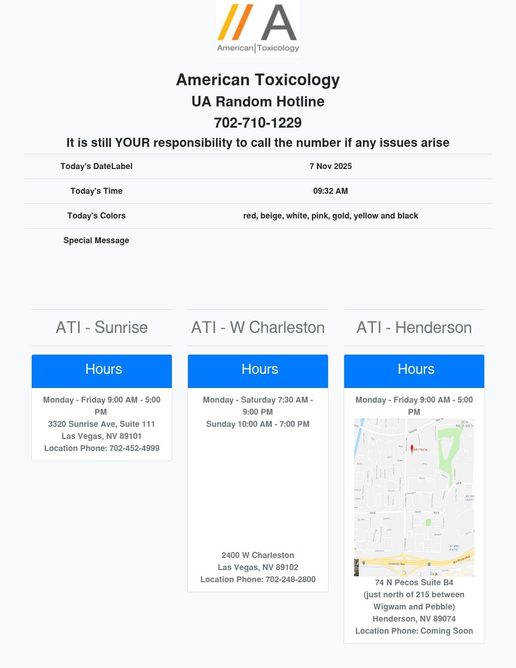 Charleston Atirandoms in Clark County, Las Vegas NV