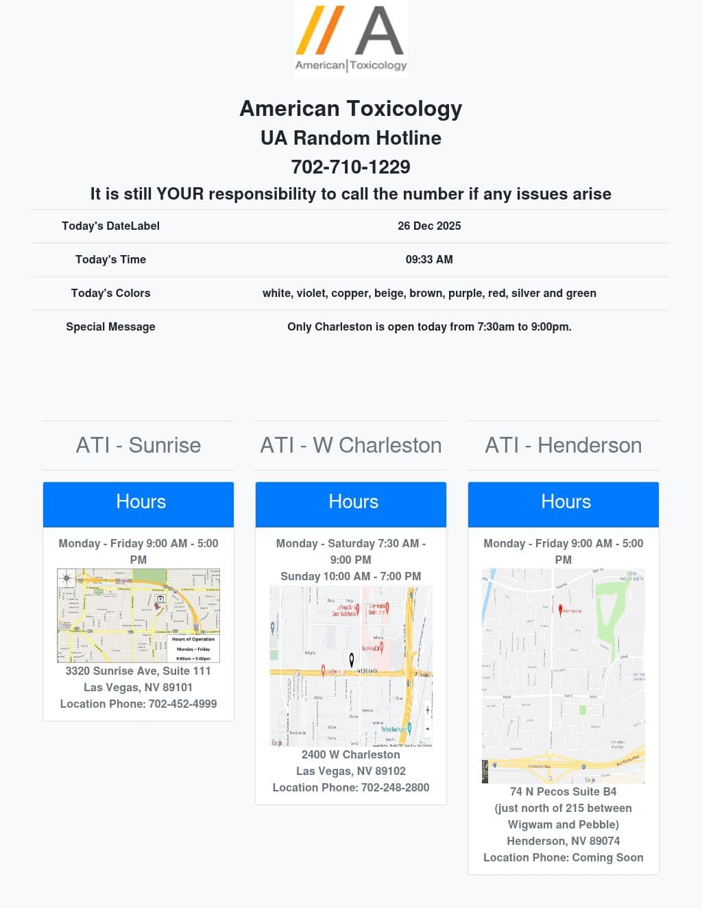 Sunrise Ave Atirandoms in Clark County, Las Vegas NV