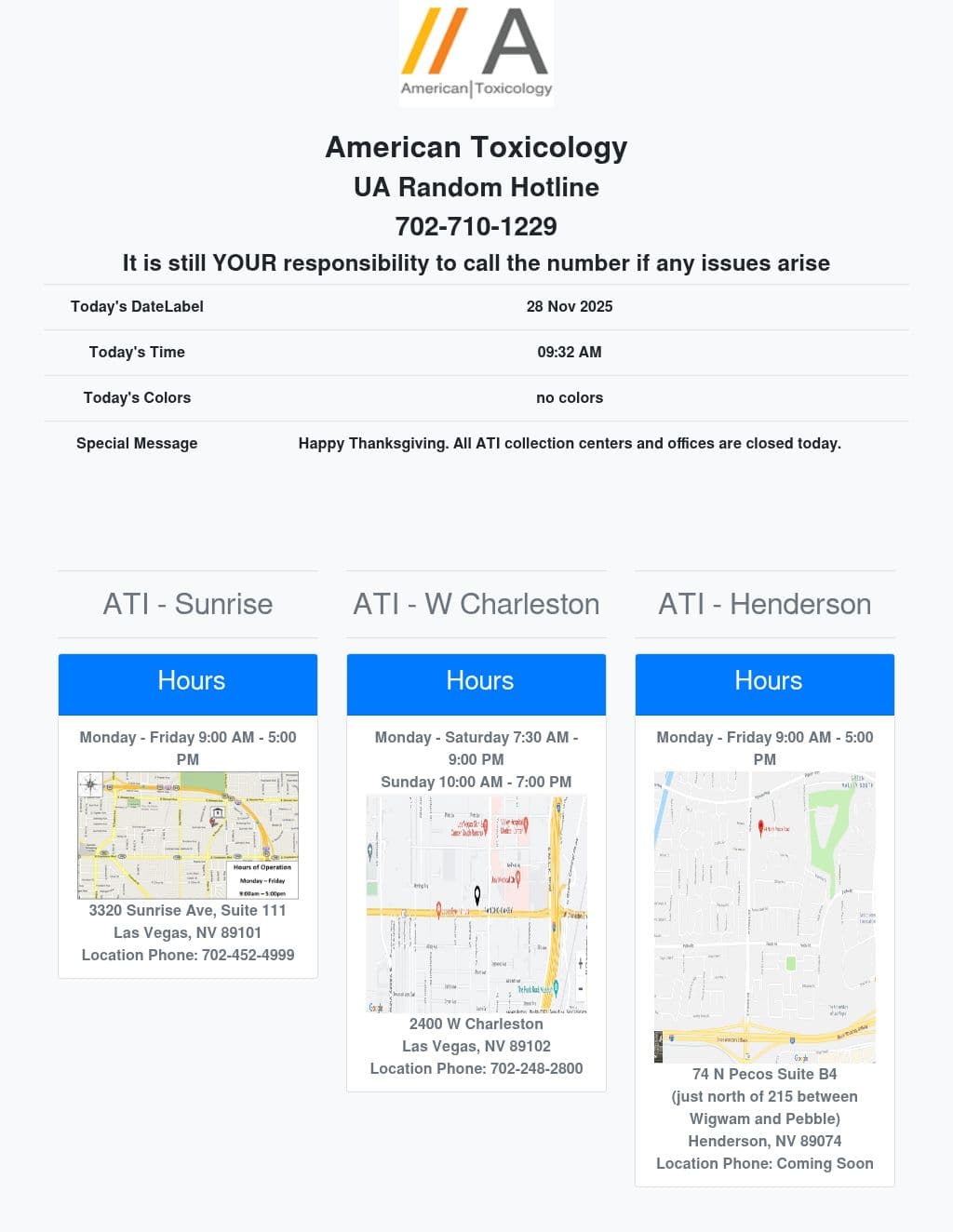 Charleston Atirandoms in Clark County, Las Vegas NV